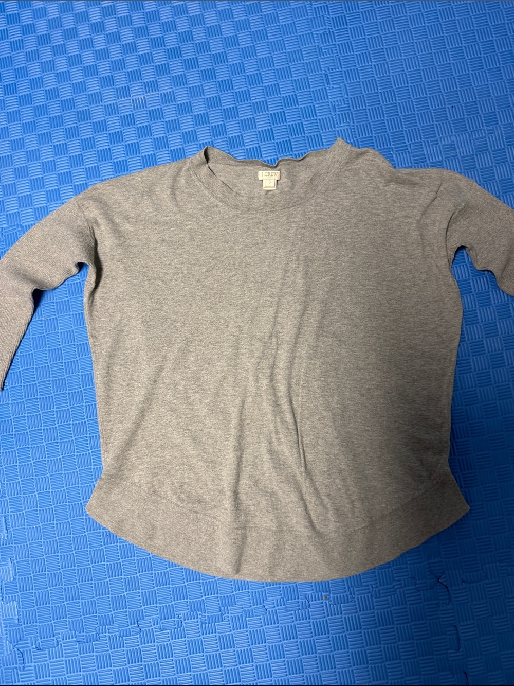 J. Crew Gray Long-Sleeve Crewneck Top